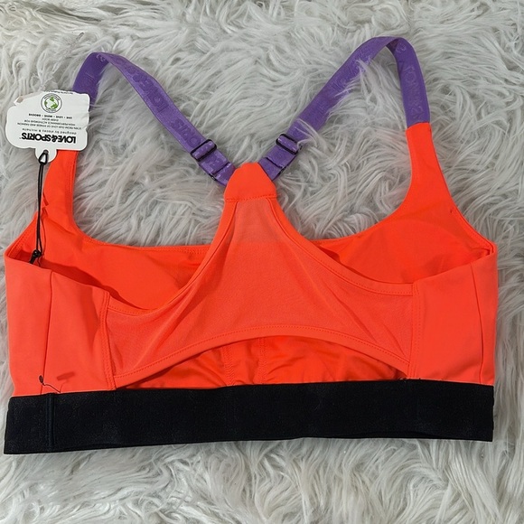 Love & Sports Women’s Logo Patch Sports Bra Size Large 12-14 NEW - Picture 7 of 15